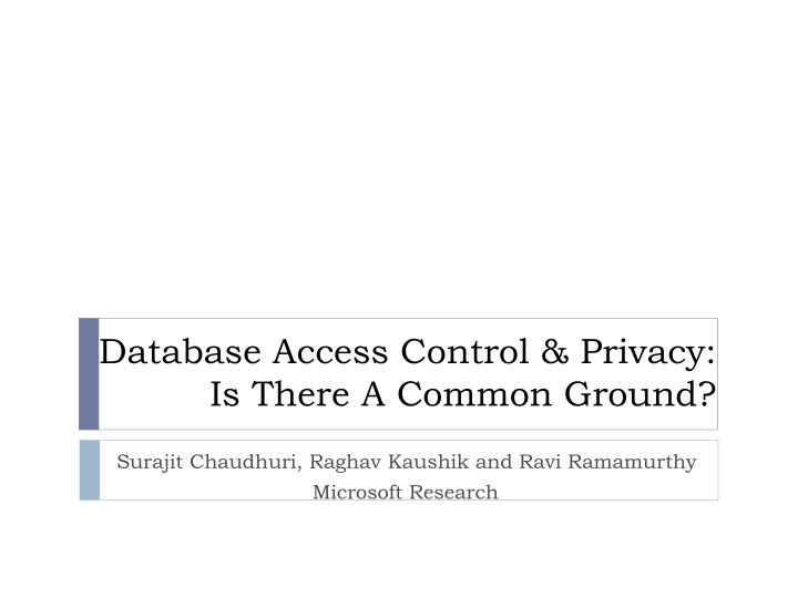 database access control privacy is there a common