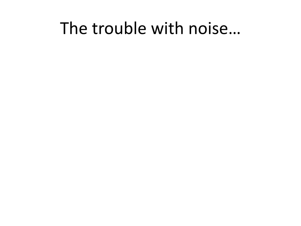 the trouble with noise