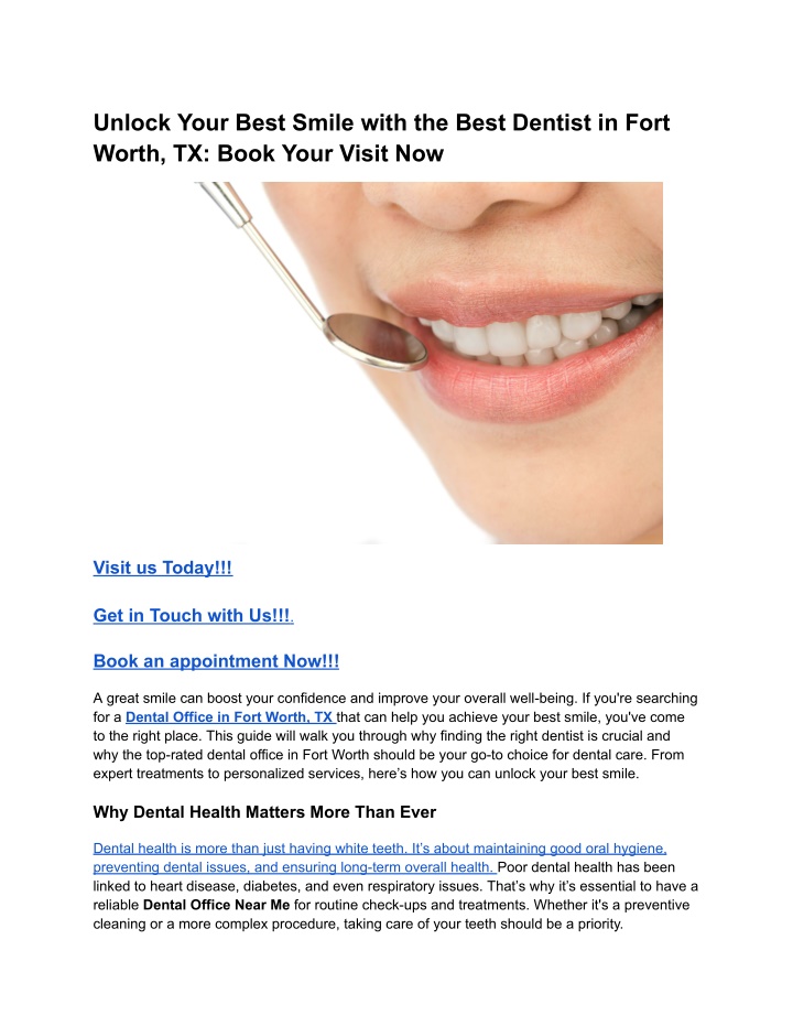 unlock your best smile with the best dentist