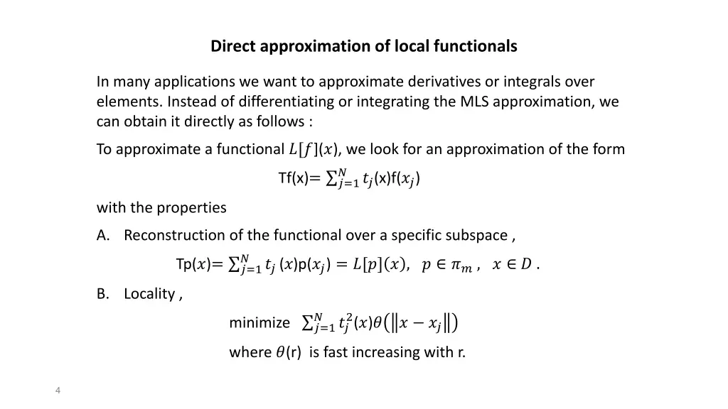 direct approximation of local functionals