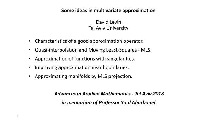 some ideas in multivariate approximation