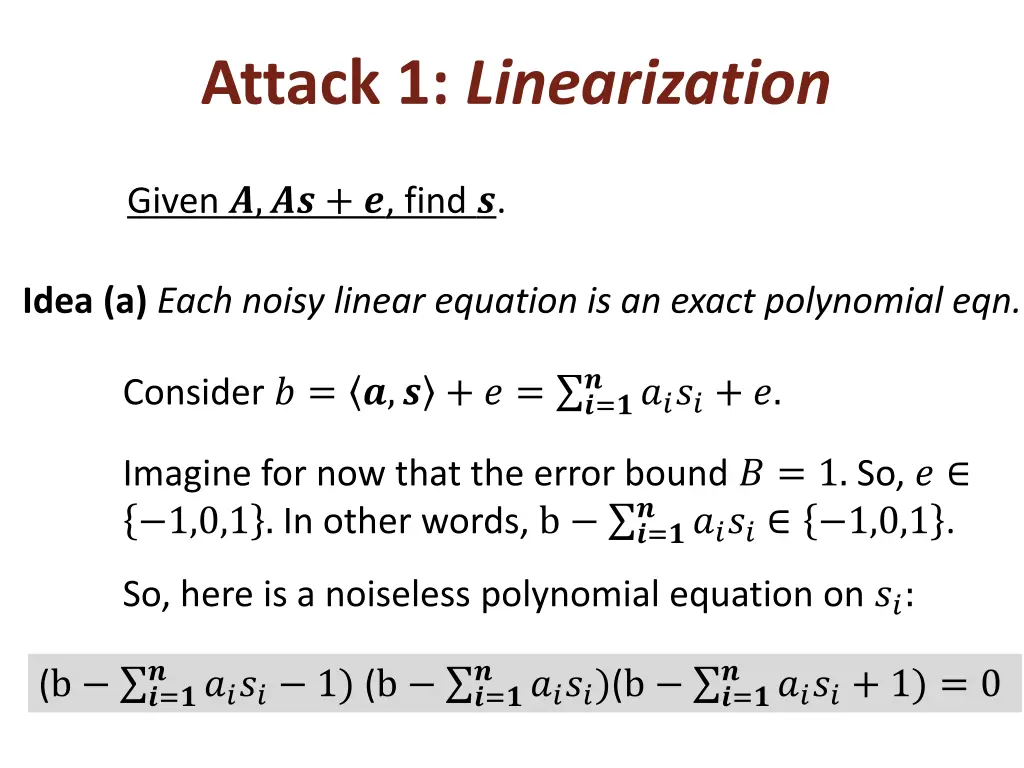 attack 1 linearization