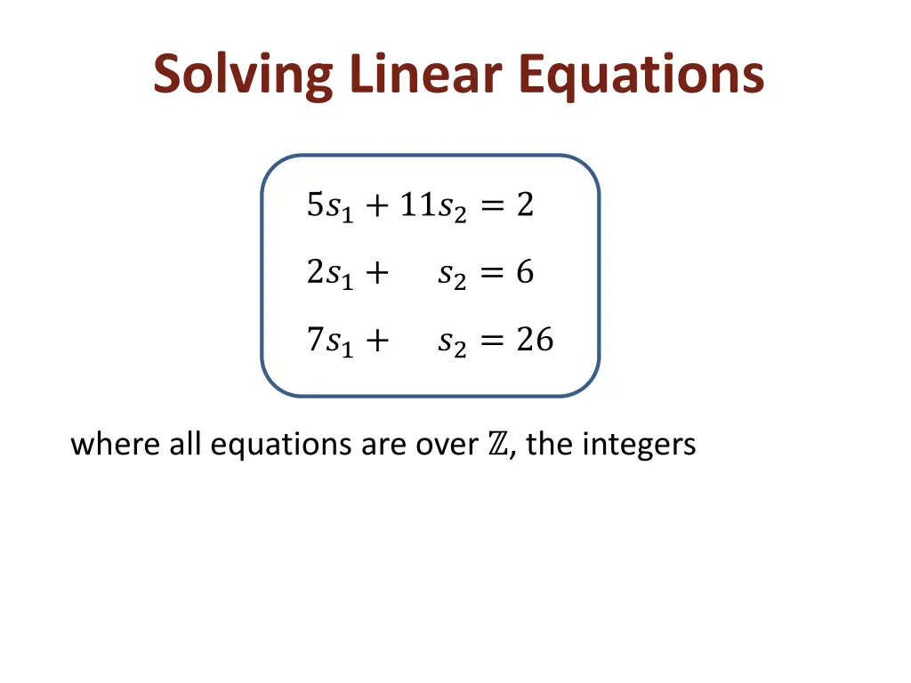 solving linear equations