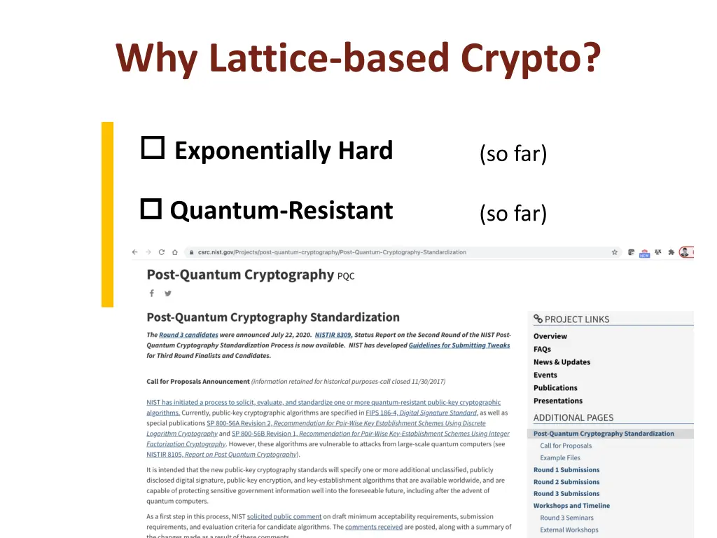 why lattice based crypto