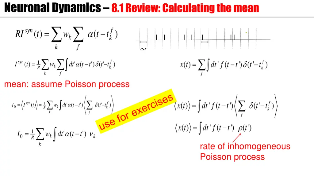 neuronal dynamics 8 1 review calculating the mean