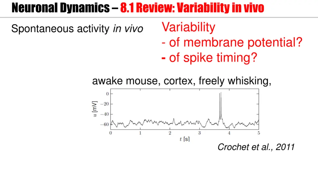 neuronal dynamics 8 1review variability in vivo