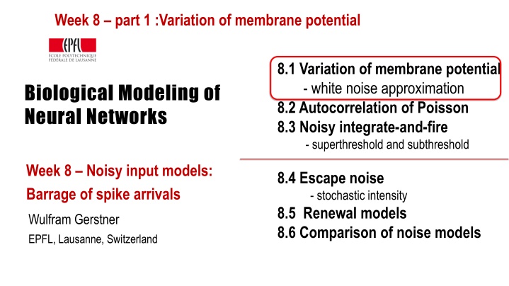 week 8 part 1 variation of membrane potential