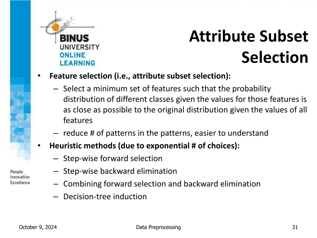 attribute subset selection