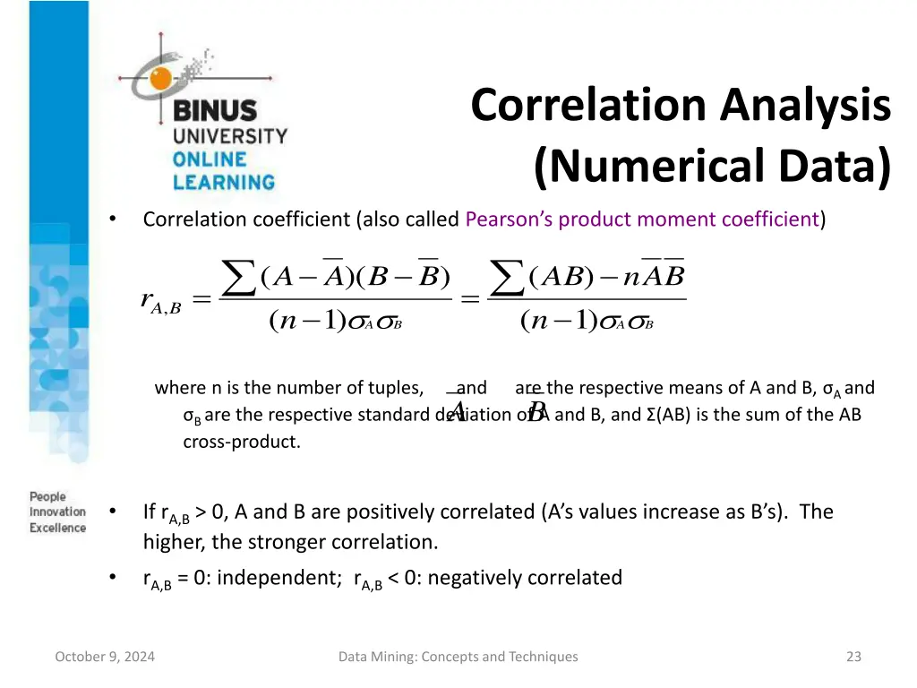 correlation analysis numerical data