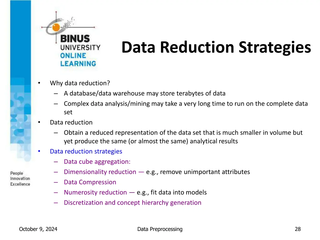 data reduction strategies