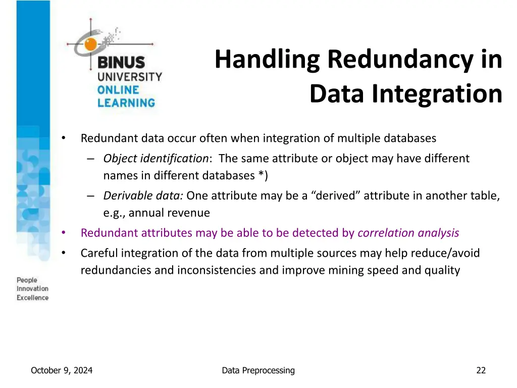 handling redundancy in data integration