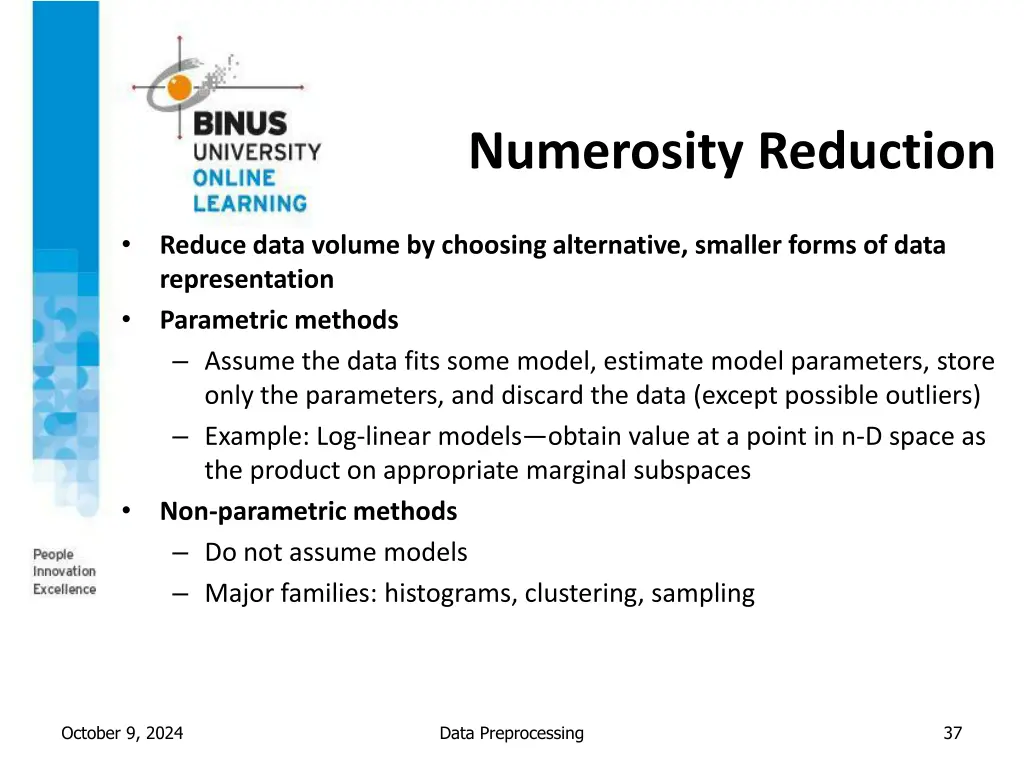 numerosity reduction