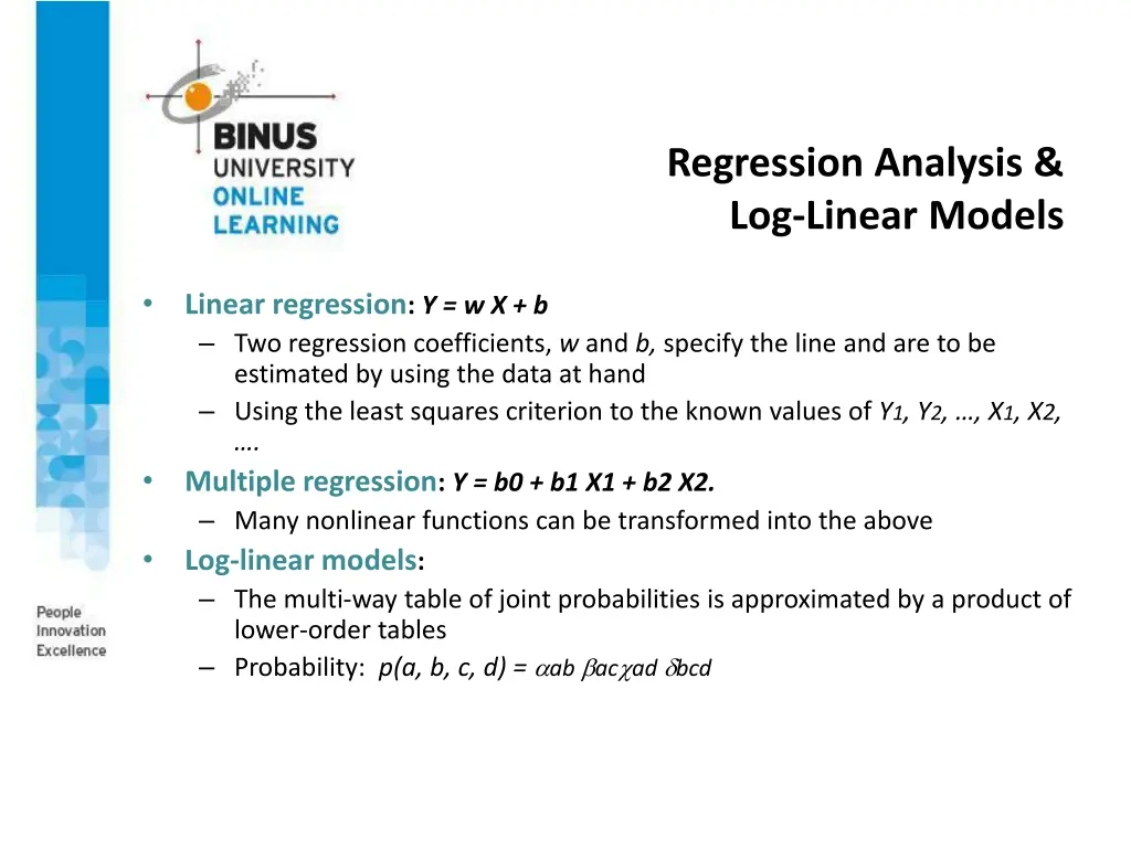 regression analysis log linear models