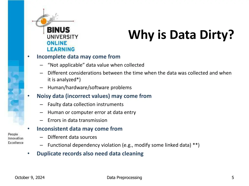 why is data dirty