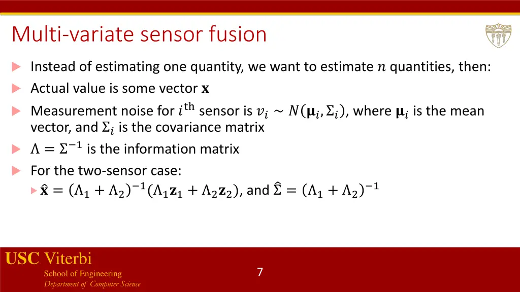 multi variate sensor fusion