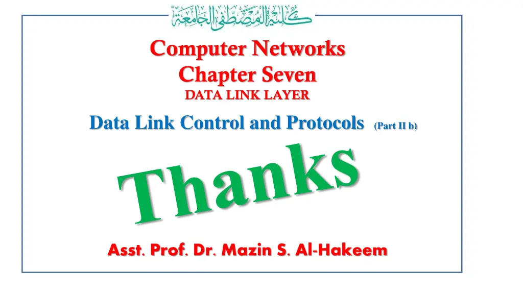 computer networks chapter seven data link layer