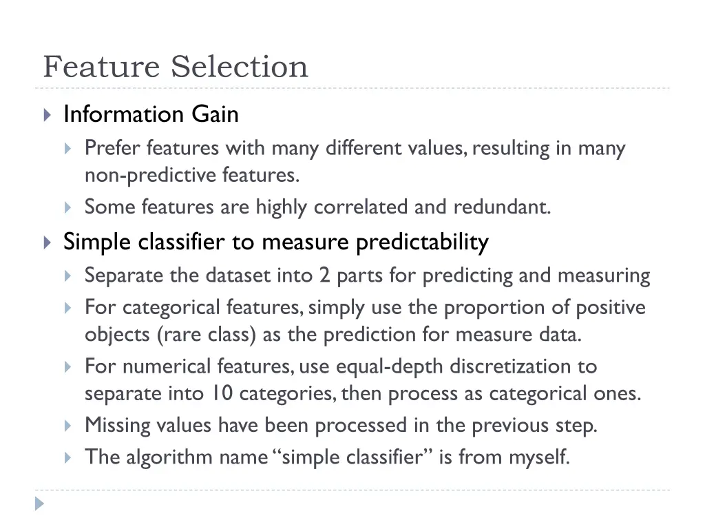 feature selection