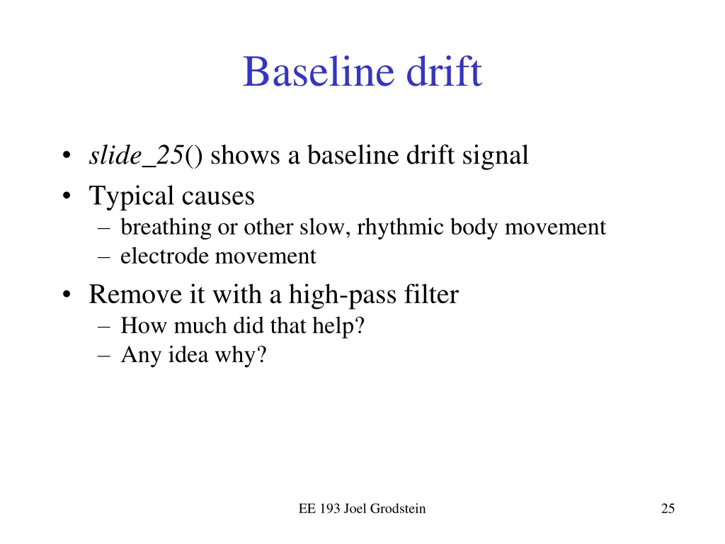 baseline drift