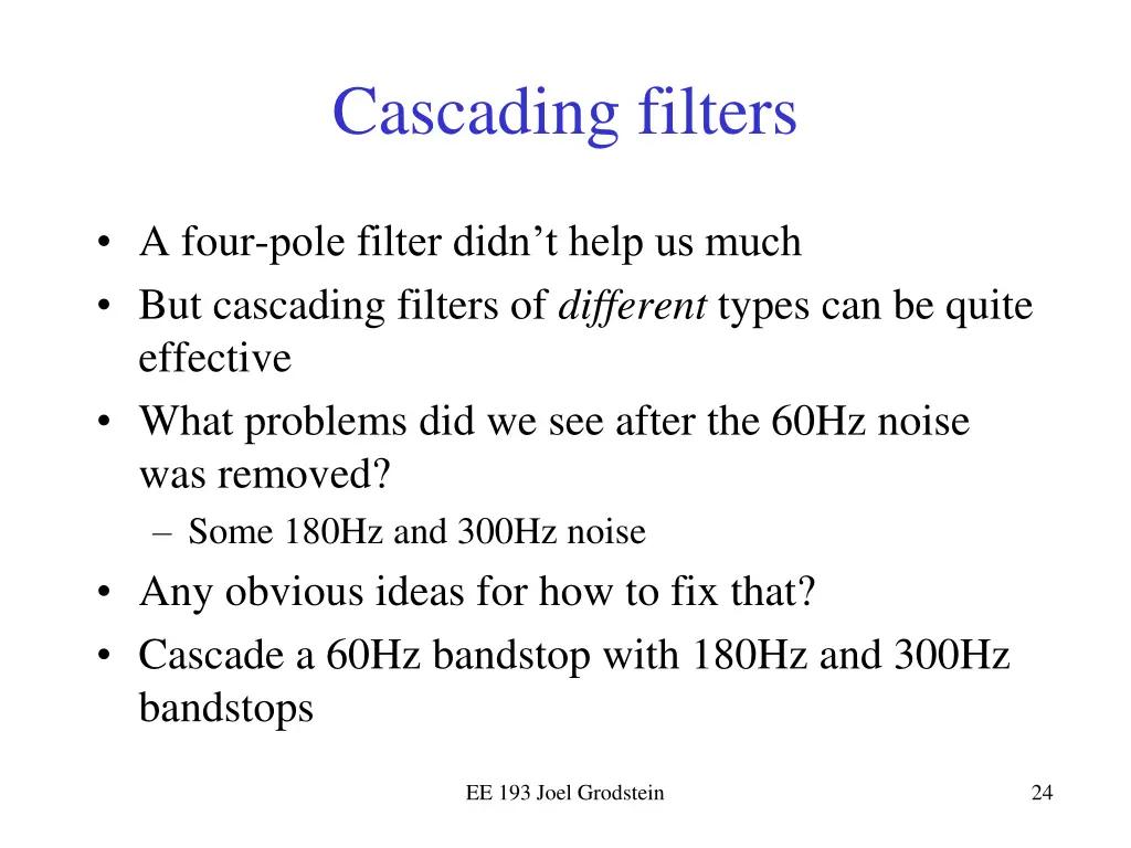 cascading filters