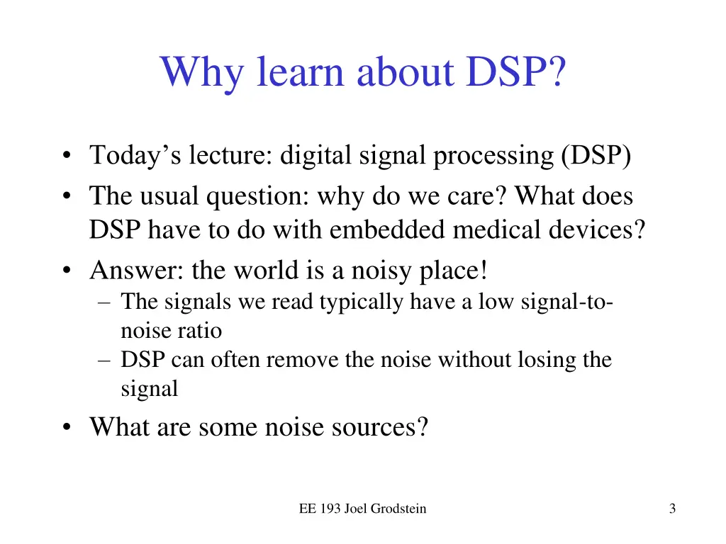 why learn about dsp