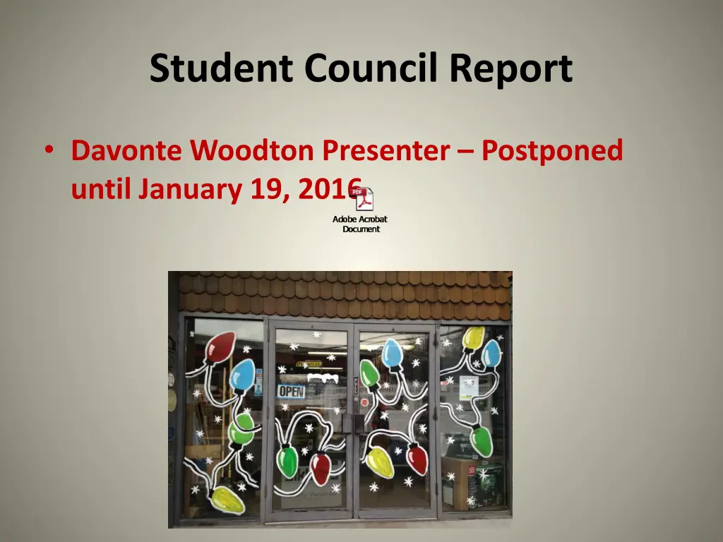 student council report