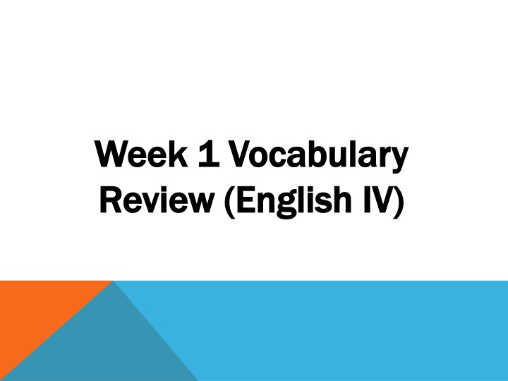 week 1 vocabulary week 1 vocabulary review