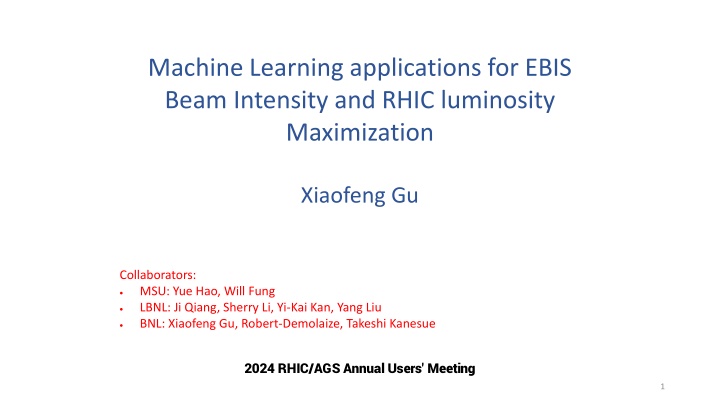 machine learning applications for ebis beam