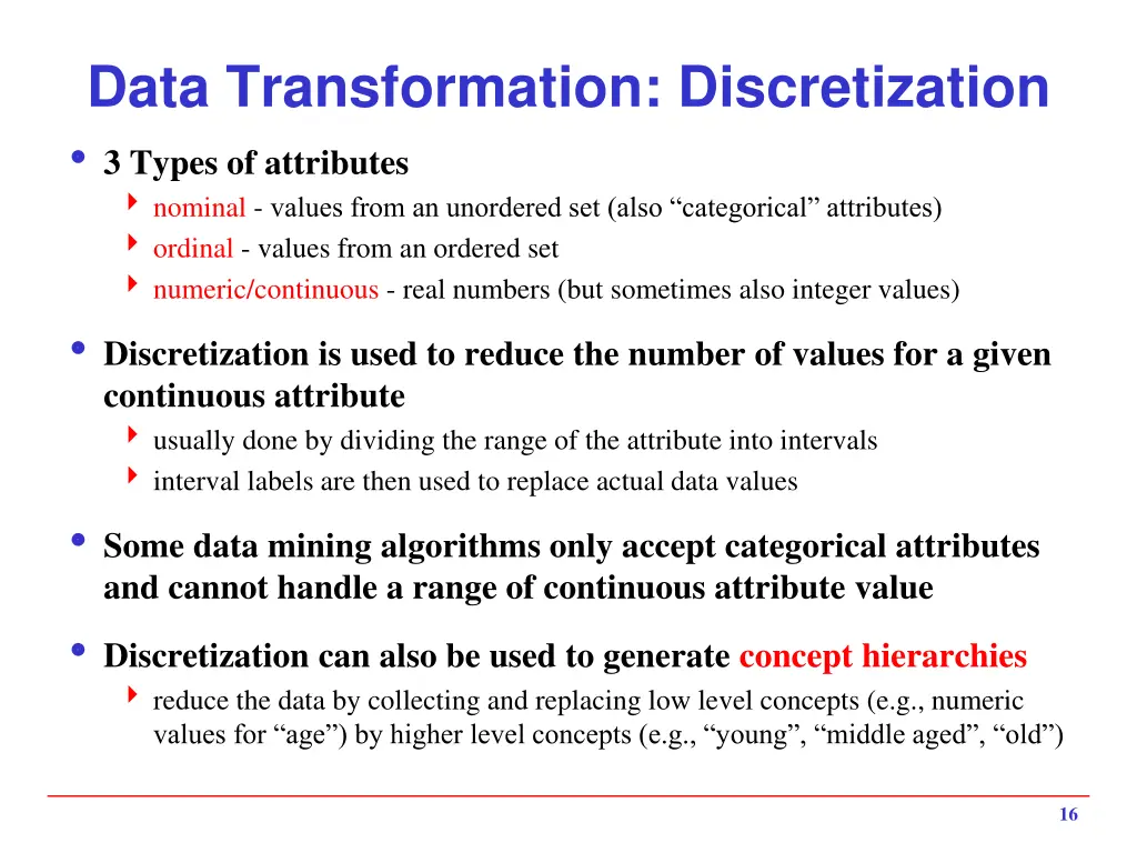 data transformation discretization