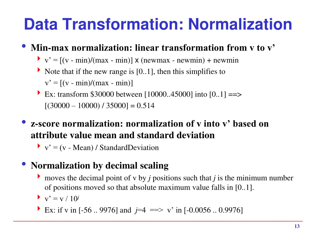 data transformation normalization