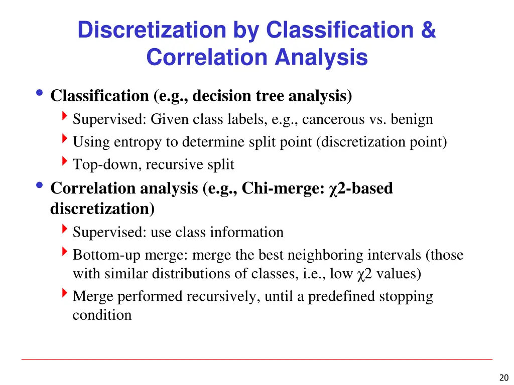 discretization by classification correlation