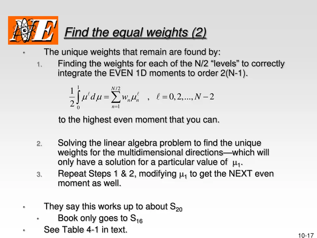 find the equal weights 2