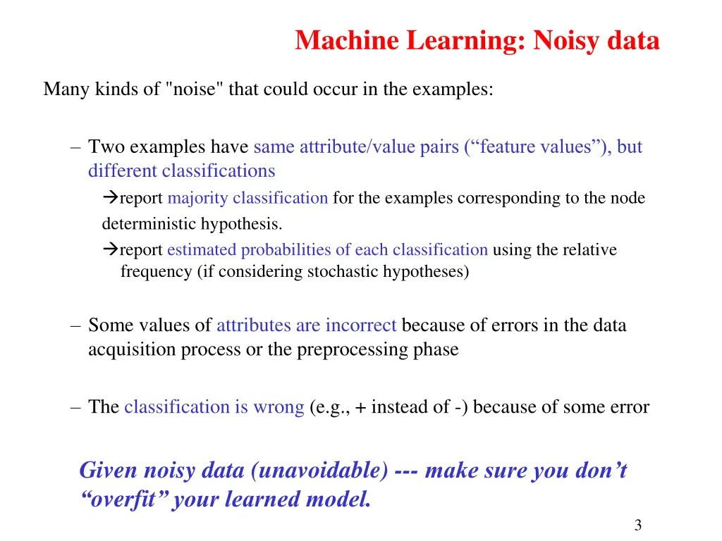 machine learning noisy data