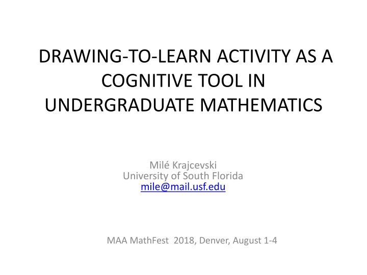 drawing to learn activity as a cognitive tool