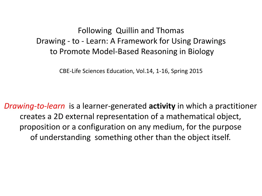 following quillin and thomas drawing to learn