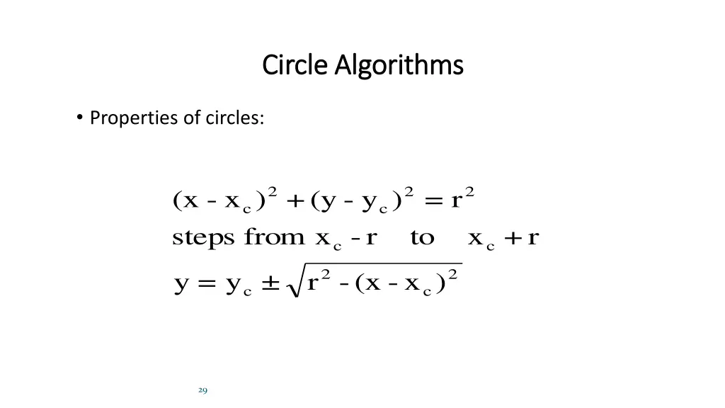 circle algorithms circle algorithms