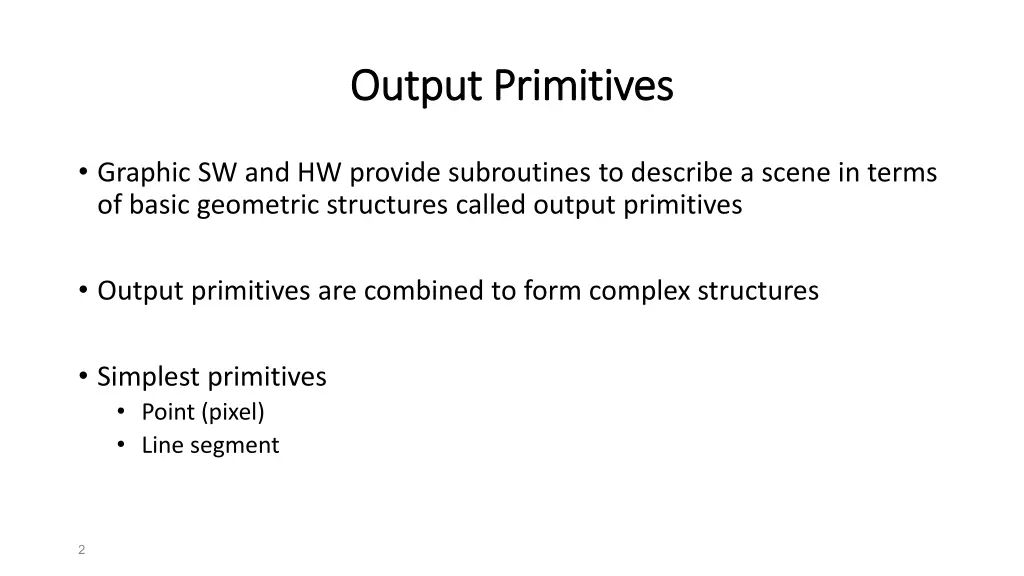 output primitives output primitives