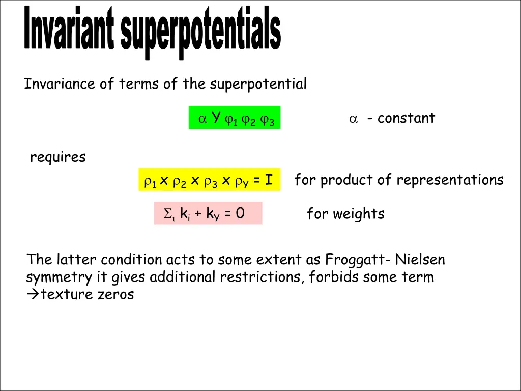 invariant superpotentials