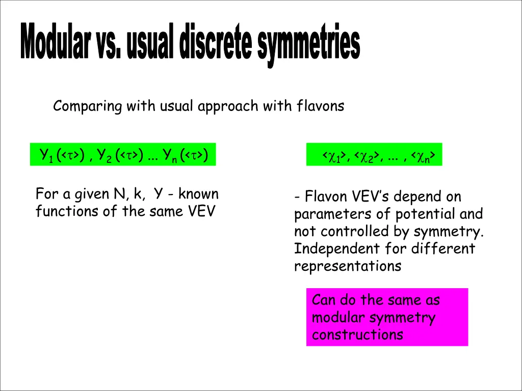 modular vs usual discrete symmetries