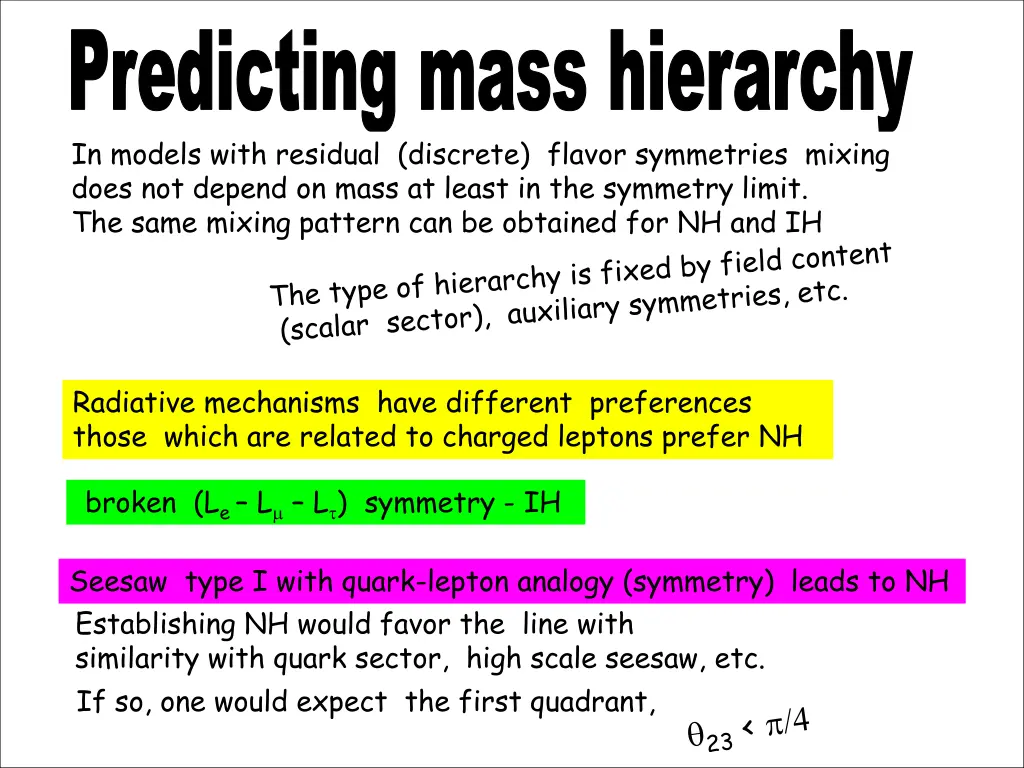 predicting mass hierarchy