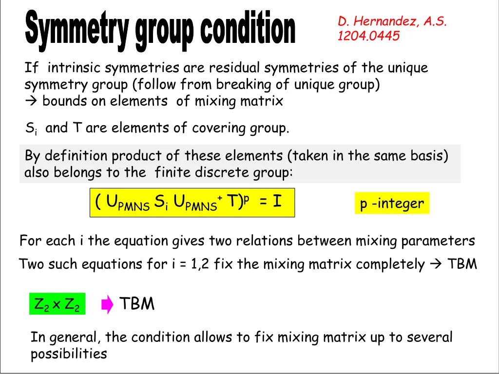 symmetry group condition