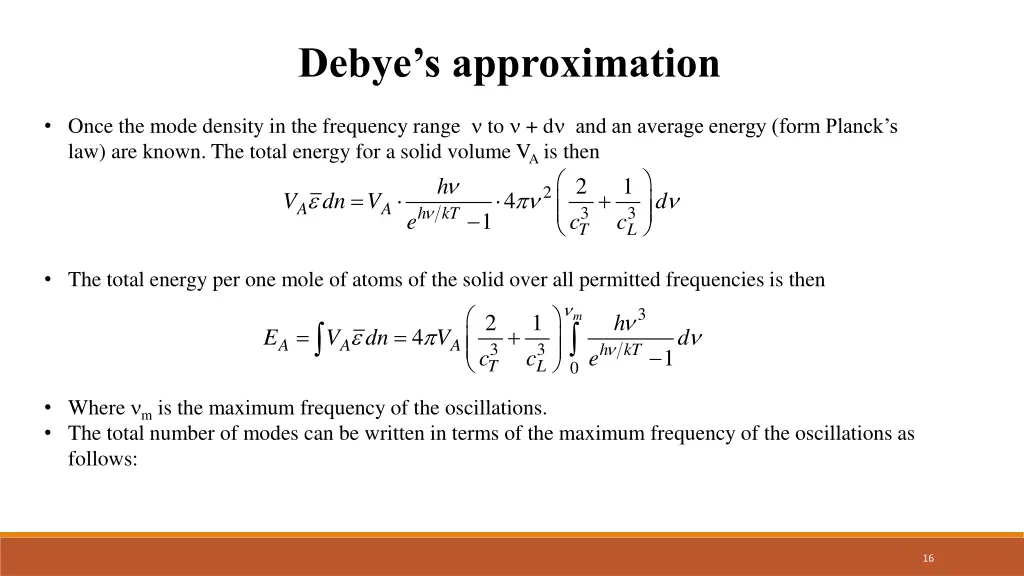 debye s approximation