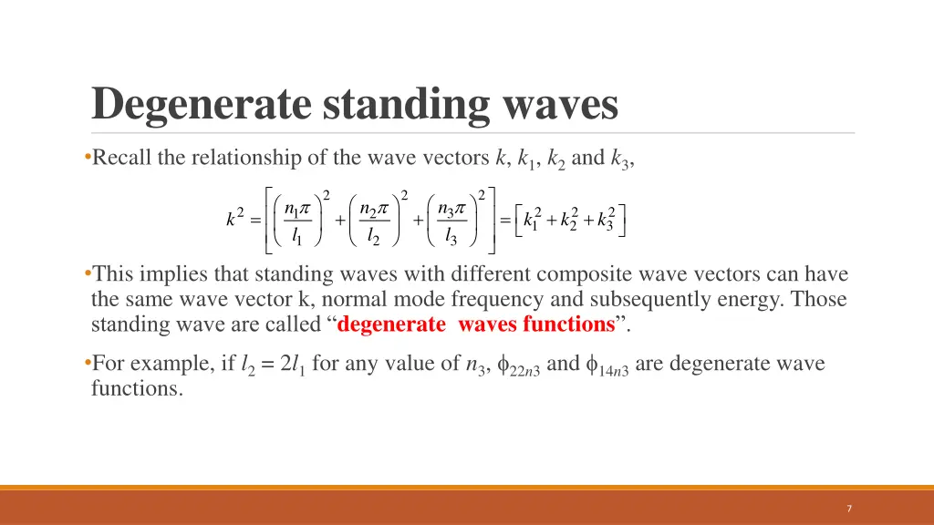 degenerate standing waves