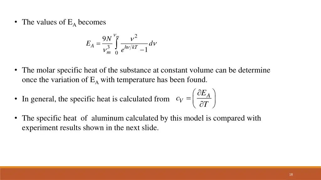 the values of e a becomes