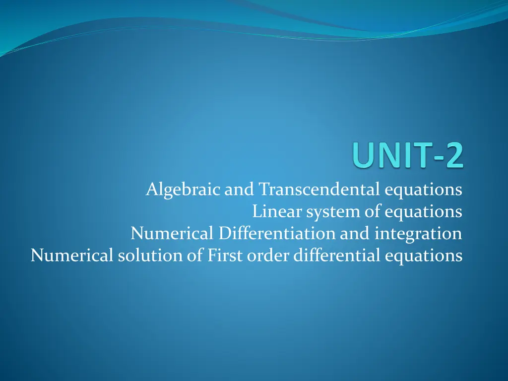 algebraic and transcendental equations linear