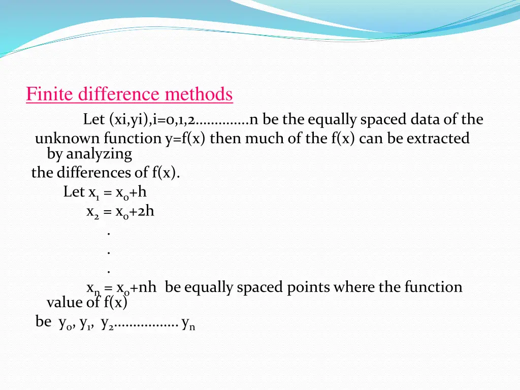 finite difference methods