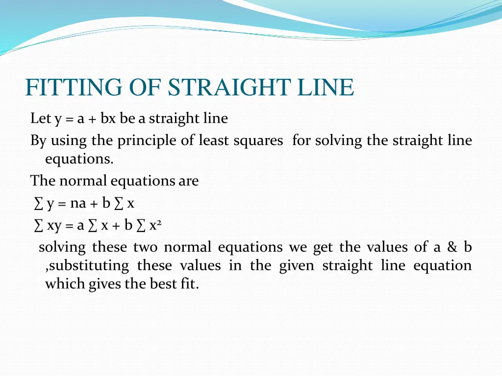 fitting of straight line