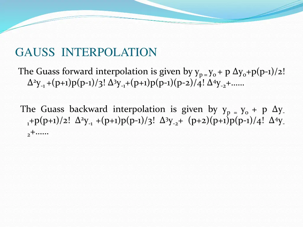 gauss interpolation