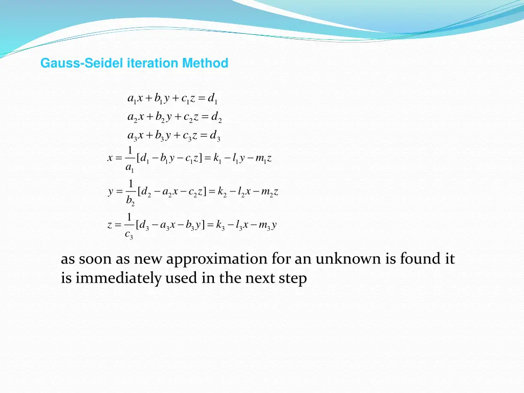 gauss seidel iteration method