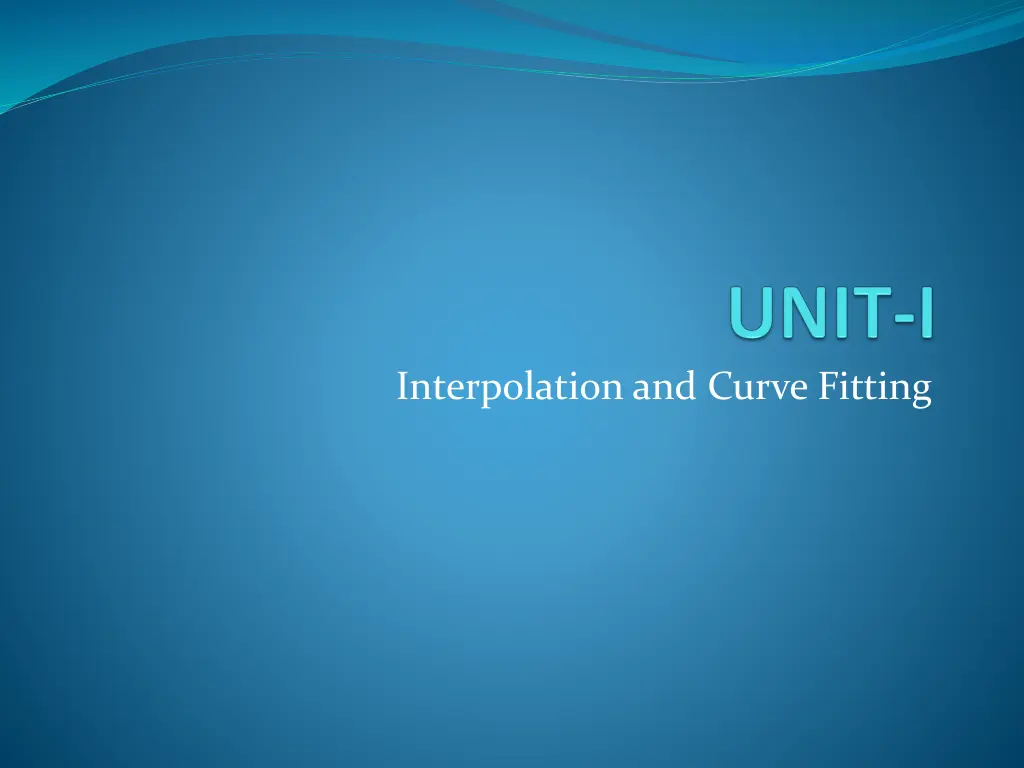 interpolation and curve fitting