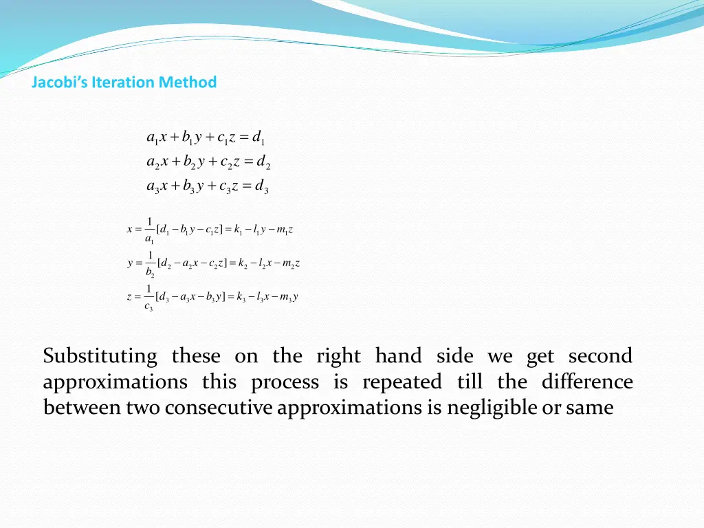 jacobi s iteration method